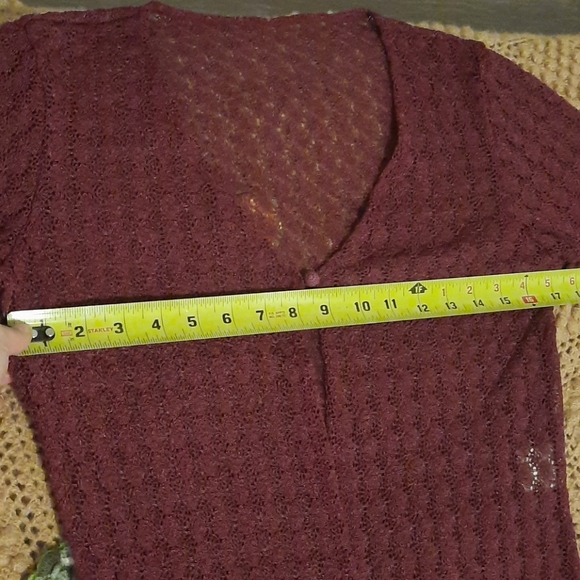 Elegant lace cardigan burgundy - Picture 6 of 7